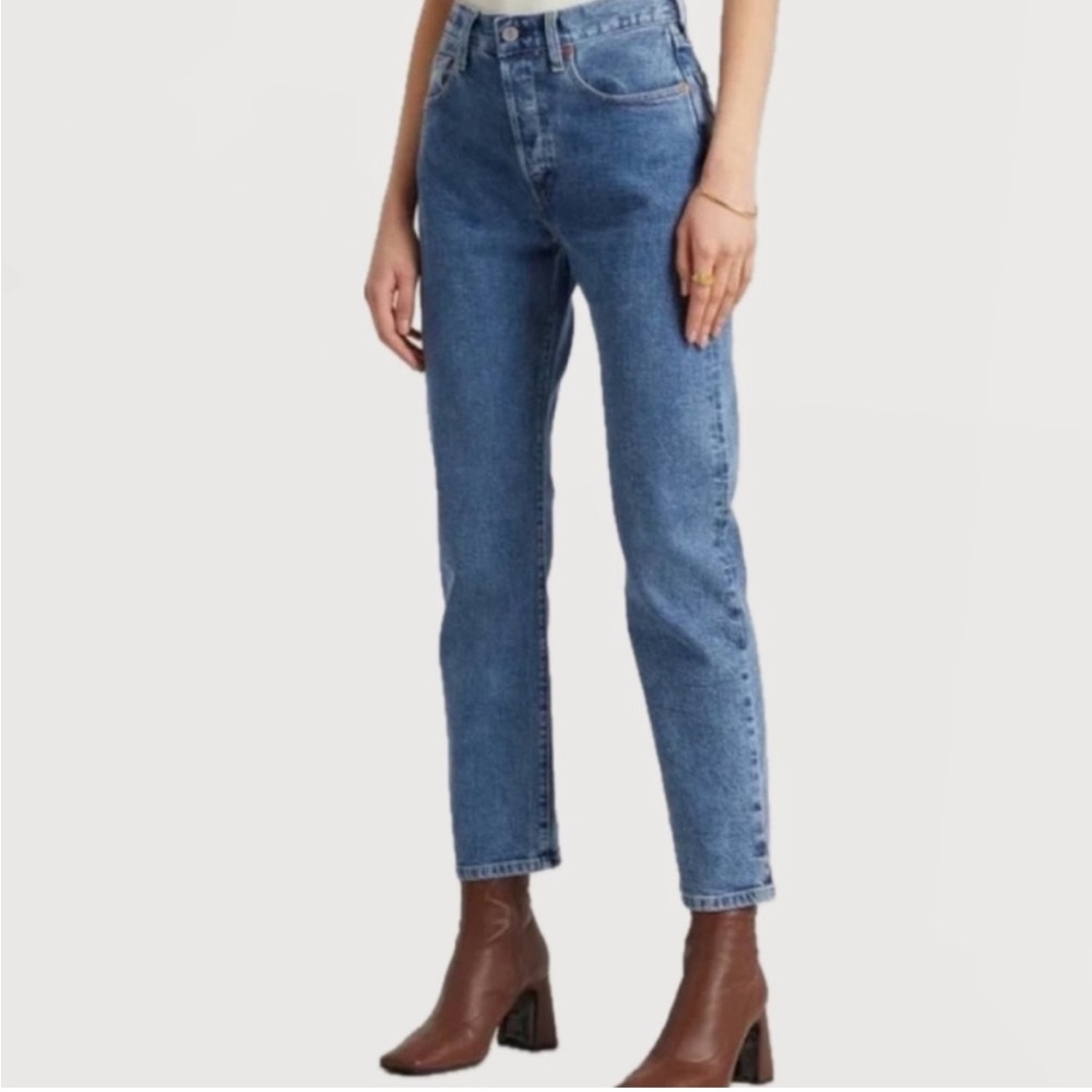 Levi's Made and Crafted Size 28x26 501C Crop jeans in Dune Blue